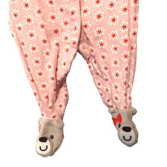 Just One You Carters Girls Infant Baby Size Newborn Pink 1 piece bodysuit sleepe - Picture 3 of 5